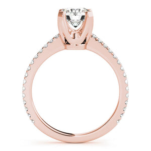 Accented Solitaire Round 14K Rose Gold Engagement Ring