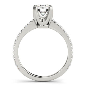 Accented Solitaire Round Platinum Engagement Ring