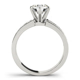 Accented Solitaire Round 14K White Gold Engagement Ring