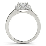 Halo Princess Platinum Engagement Ring