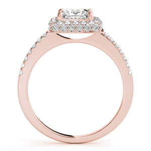 Halo Princess 14K Rose Gold Engagement Ring