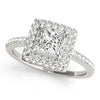 Halo Princess 14K White Gold Engagement Ring