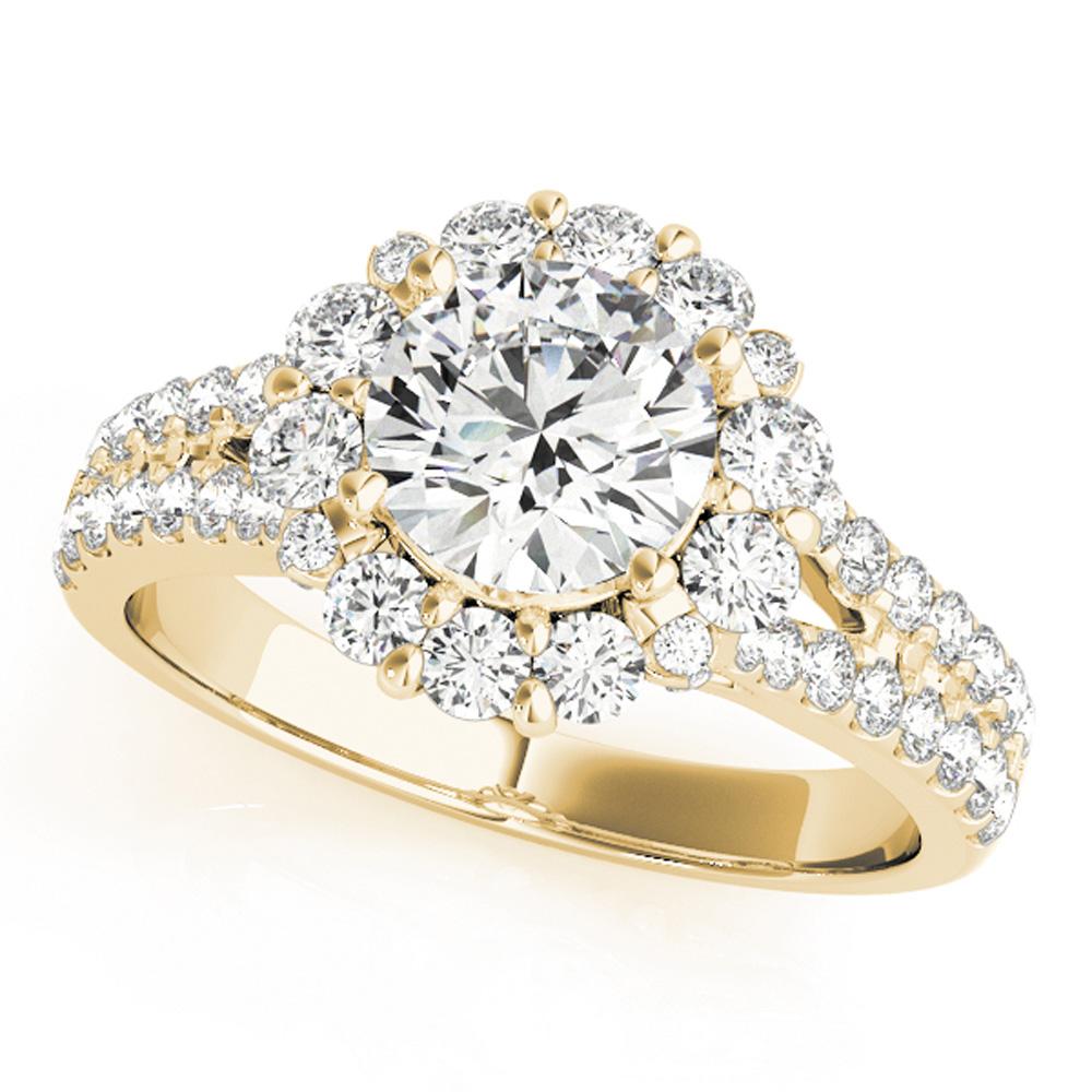 Accented Halo Round 14K Yellow Gold Engagement Ring – BellaVios