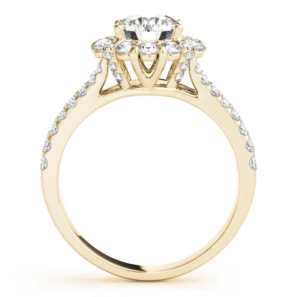 Accented Halo Round 14K Yellow Gold Engagement Ring – BellaVios