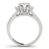 Accented Halo Round 14K White Gold Engagement Ring