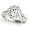 Accented Halo Round 14K White Gold Engagement Ring