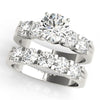 Accented Solitaire Round 14K White Gold Wedding Ring Set