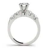 Accented Solitaire Round 14K White Gold Wedding Ring Set