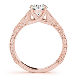 Four-Prong Trellis Solitaire Round 14K Rose Gold Engagement Ring