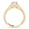 Four-Prong Trellis Solitaire Round 14K Yellow Gold Engagement Ring