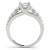 Accented Solitaire Princess Platinum Engagement Ring