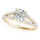 Accented Solitaire Round 14K Yellow Gold Engagement Ring