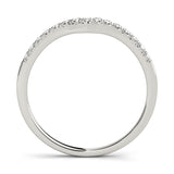 Contoured Matching Band Round In 14K White Gold