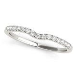 Contoured Matching Band Round In 14K White Gold