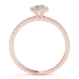Two-Prong Halo Marquise 14K Rose Gold Engagement Ring