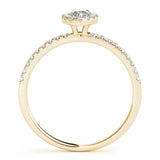 Two-Prong Halo Marquise 14K Yellow Gold Engagement Ring
