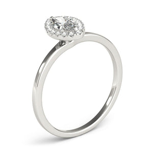 Two-Prong Halo Marquise Platinum Engagement Ring