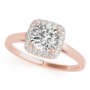 Halo Cushion 14K Rose Gold Engagement Ring