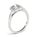 Halo Cushion 14K White Gold Engagement Ring