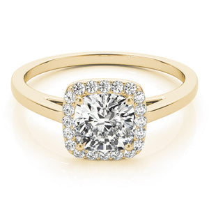 Halo Cushion 14K Yellow Gold Engagement Ring