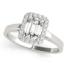 Halo Emerald 14K White Gold Engagement Ring