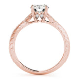 Vintage Four-Prong 14K Rose Gold Engagement Ring