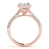 Multi-Row Halo Princess 14K Rose Gold Engagement Ring