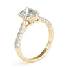 Multi-Row Halo Emerald 14K Yellow Gold Engagement Ring