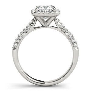 Multi-Row Halo Cushion Platinum Engagement Ring