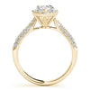 Three-Prong Halo Pear 14K Yellow Gold Engagement Ring
