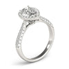 Three-Prong Halo Pear Platinum Engagement Ring