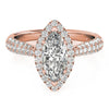 Multi-Row Halo Marquise 14K Rose Gold Engagement Ring