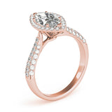 Multi-Row Halo Marquise 14K Rose Gold Engagement Ring