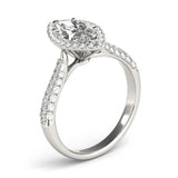 Multi-Row Halo Marquise Platinum Engagement Ring