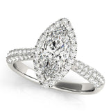 Multi-Row Halo Marquise Platinum Engagement Ring