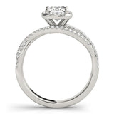 Four-Prong Halo Cushion Platinum Engagement Ring