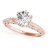 Six-Prong Vintage Round 14K Rose Gold Engagement Ring