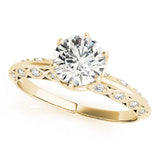 Six-Prong Vintage Round 14K Yellow Gold Engagement Ring
