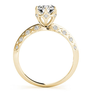 Six-Prong Vintage Round 14K Yellow Gold Engagement Ring