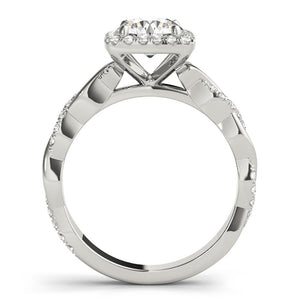 Braided Halo Round Platinum Engagement Ring
