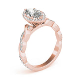 Braided Halo Marquise 14K Rose Gold Engagement Ring