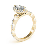 Braided Halo Marquise 14K Yellow Gold Engagement Ring