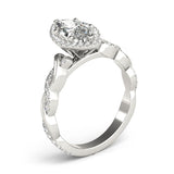 Braided Halo Marquise Platinum Engagement Ring