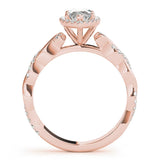 Braided Halo Marquise 14K Rose Gold Engagement Ring