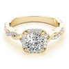 Halo Cushion Braided 14K Yellow Gold Engagement Ring