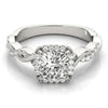 Halo Cushion Braided 14K White Gold Engagement Ring