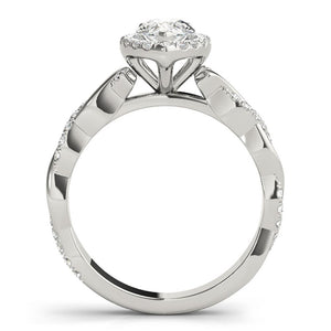 Braided Halo Pear 14K White Gold Engagement Ring