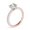 Accented Solitaire Round 14K Rose Gold Engagement Ring