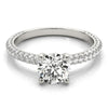 Accented Solitaire Round 14K White Gold Engagement Ring