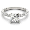 Accented Solitaire Princess Platinum Engagement Ring